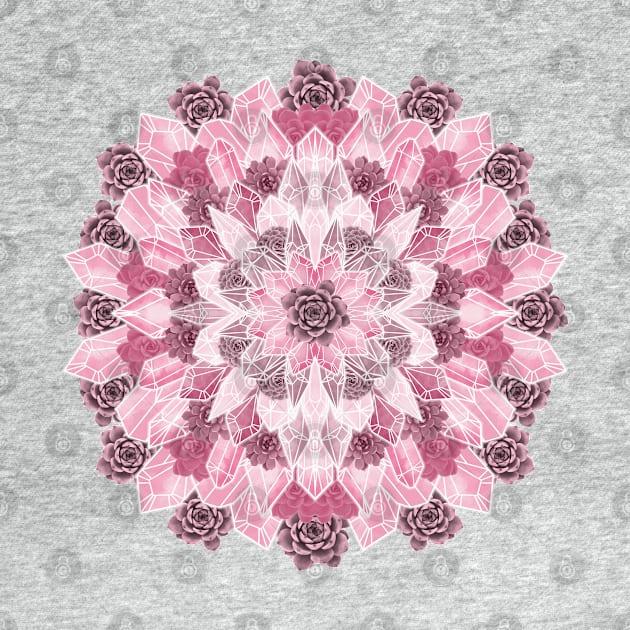 Crystals Succulents Mandala PINK by PrintablesPassions